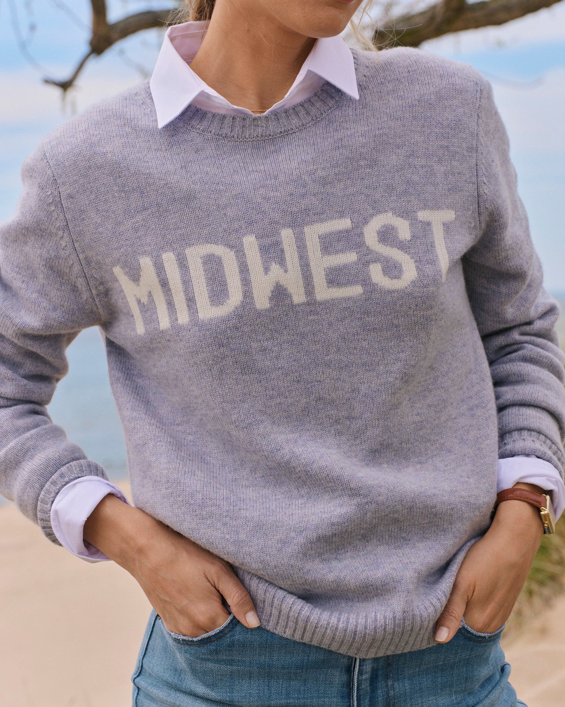 Johnnie-O Coastal Cashmere Blend Crewneck Sweater, Heather Gray