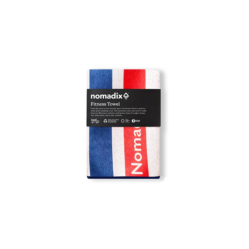 Nomadix Fitness Towel: Rally White Red and Blue