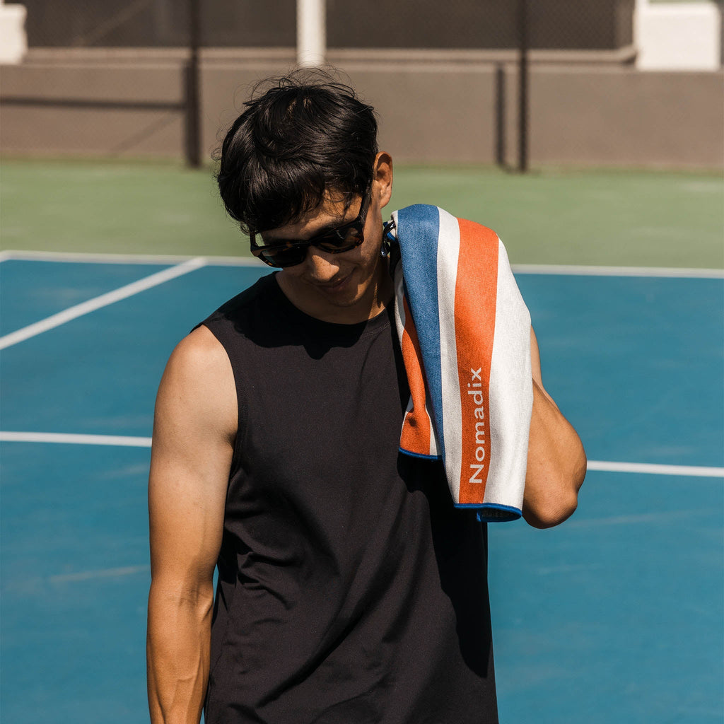 Nomadix Fitness Towel: Rally White Red and Blue