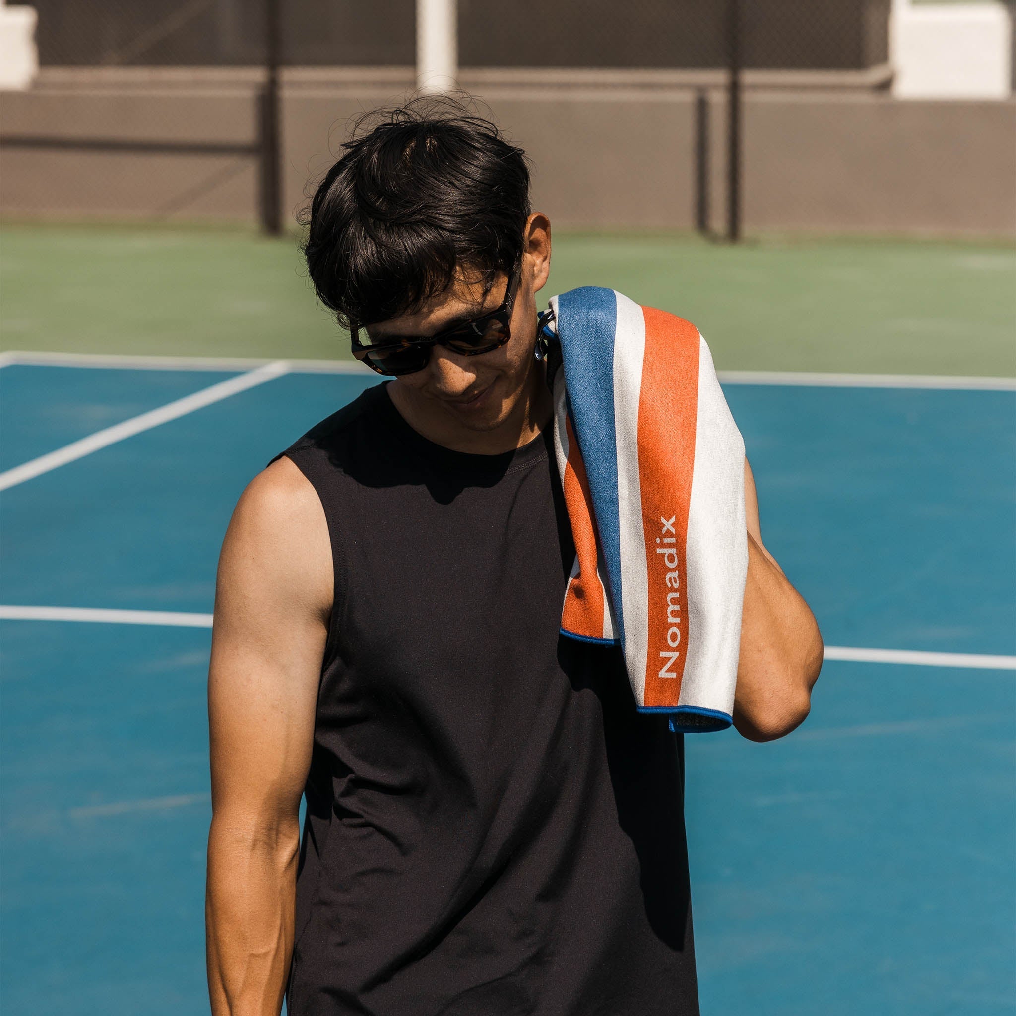 Nomadix Fitness Towel: Rally White Red and Blue