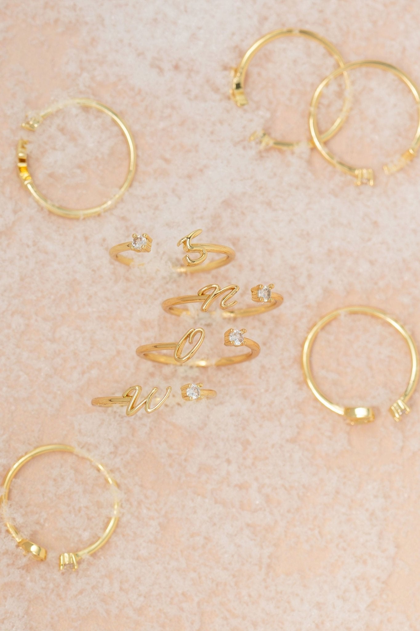 Gold Custom Initial Letter Band Ring - FINAL SALE