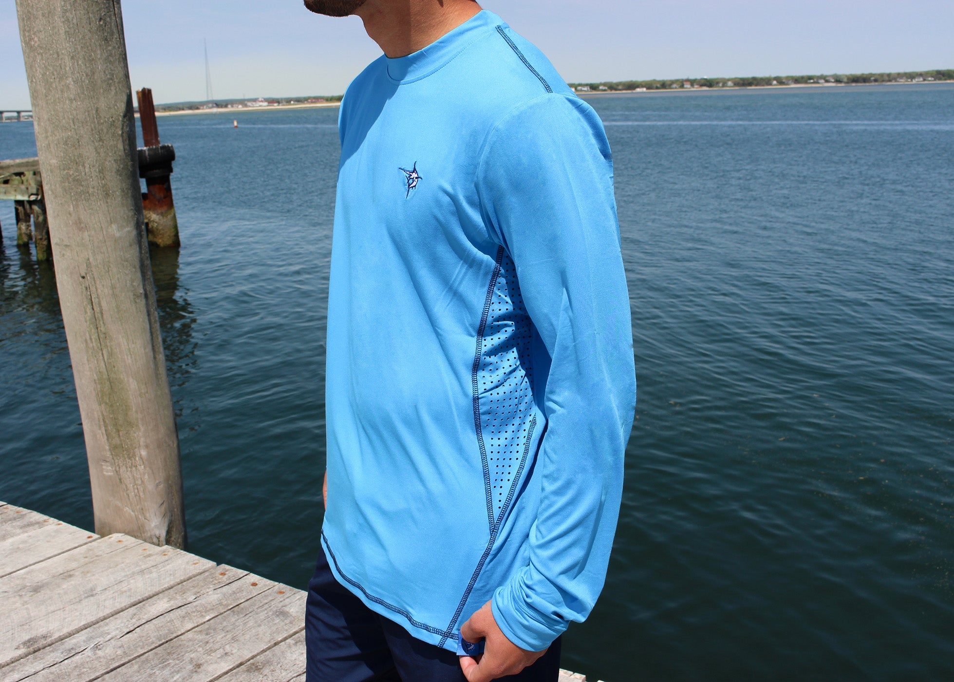 White Water Grander Performance Tee, Ocean Blue