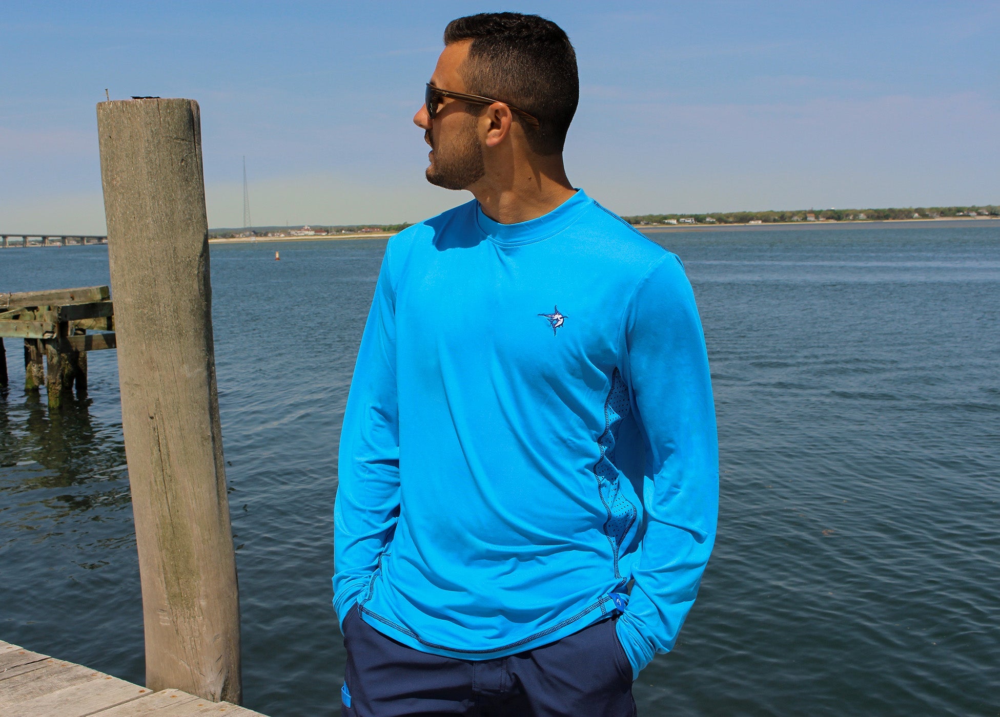 White Water Grander Performance Tee, Ocean Blue