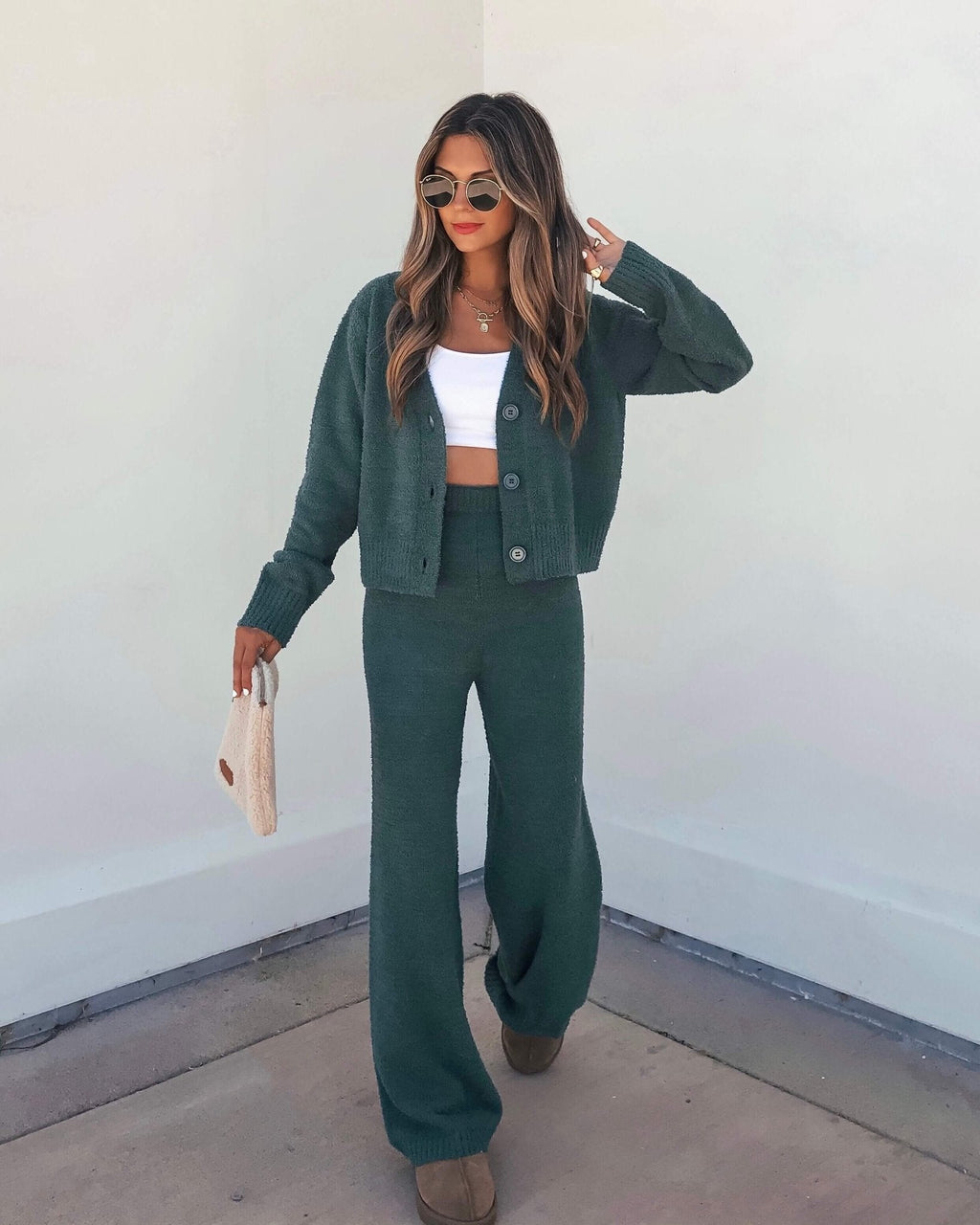 Green Sherpa Lounge Set - FINAL SALE