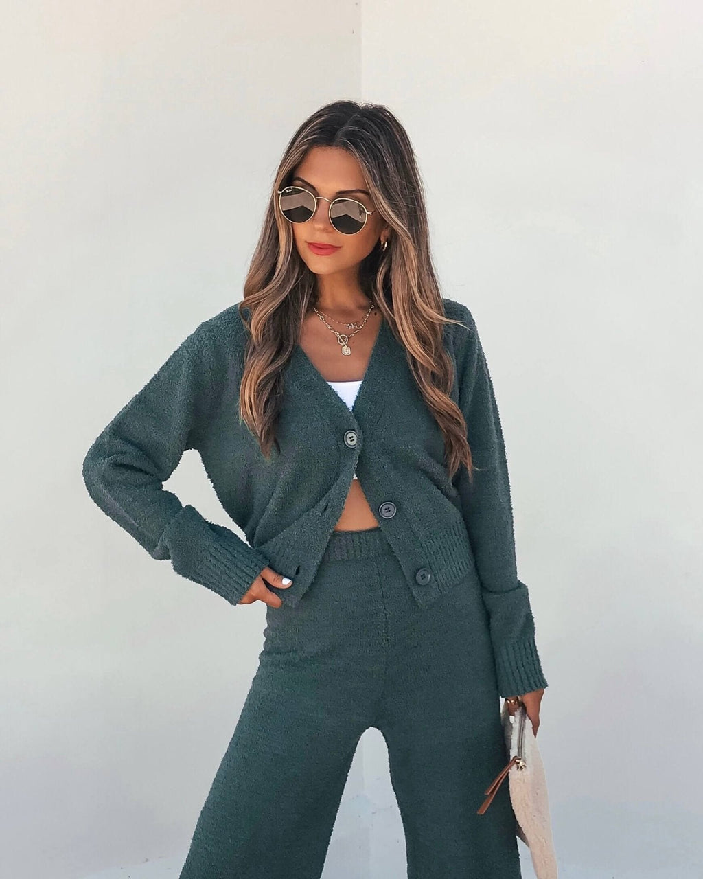 Green Sherpa Lounge Set - FINAL SALE