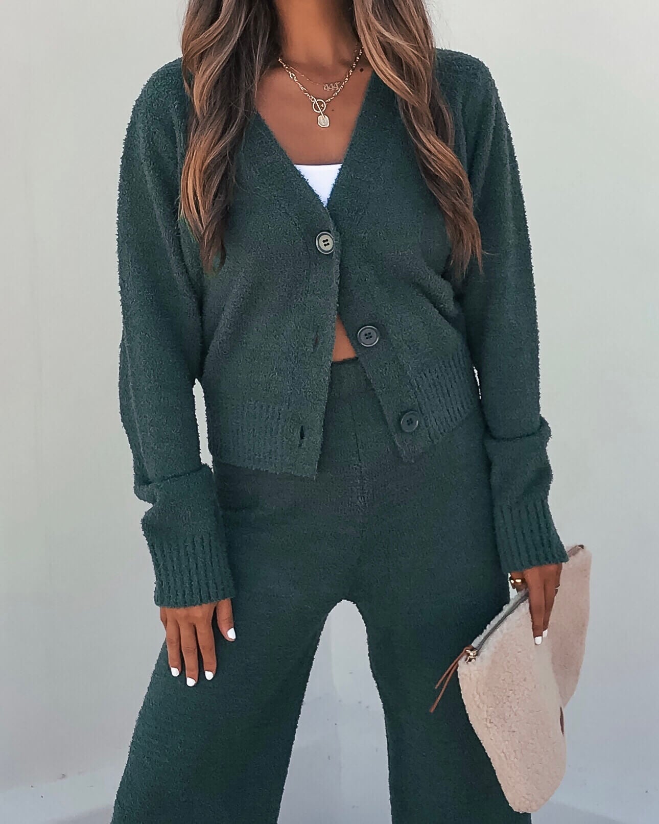 Green Sherpa Lounge Set - FINAL SALE