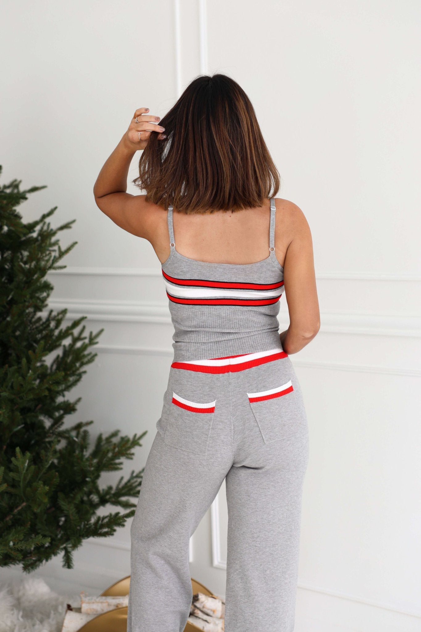 Grey Striped Rib Knit Tank Top - FINAL SALE