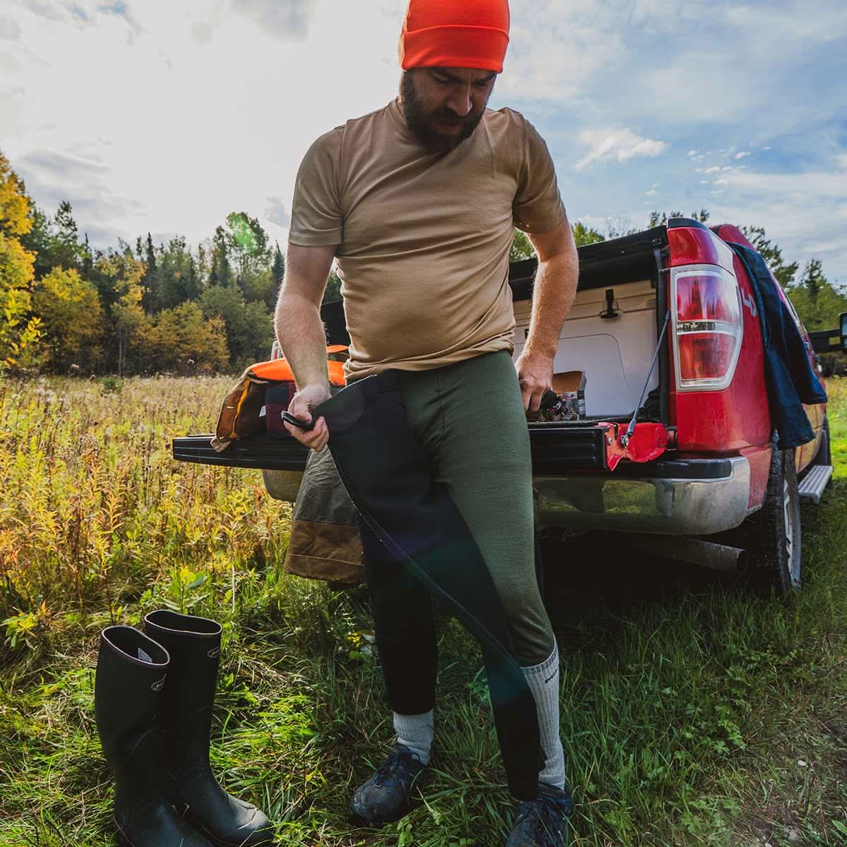 Heavyweight Wool Zip-Off Bottoms 3/4 length - 100% Merino Wool