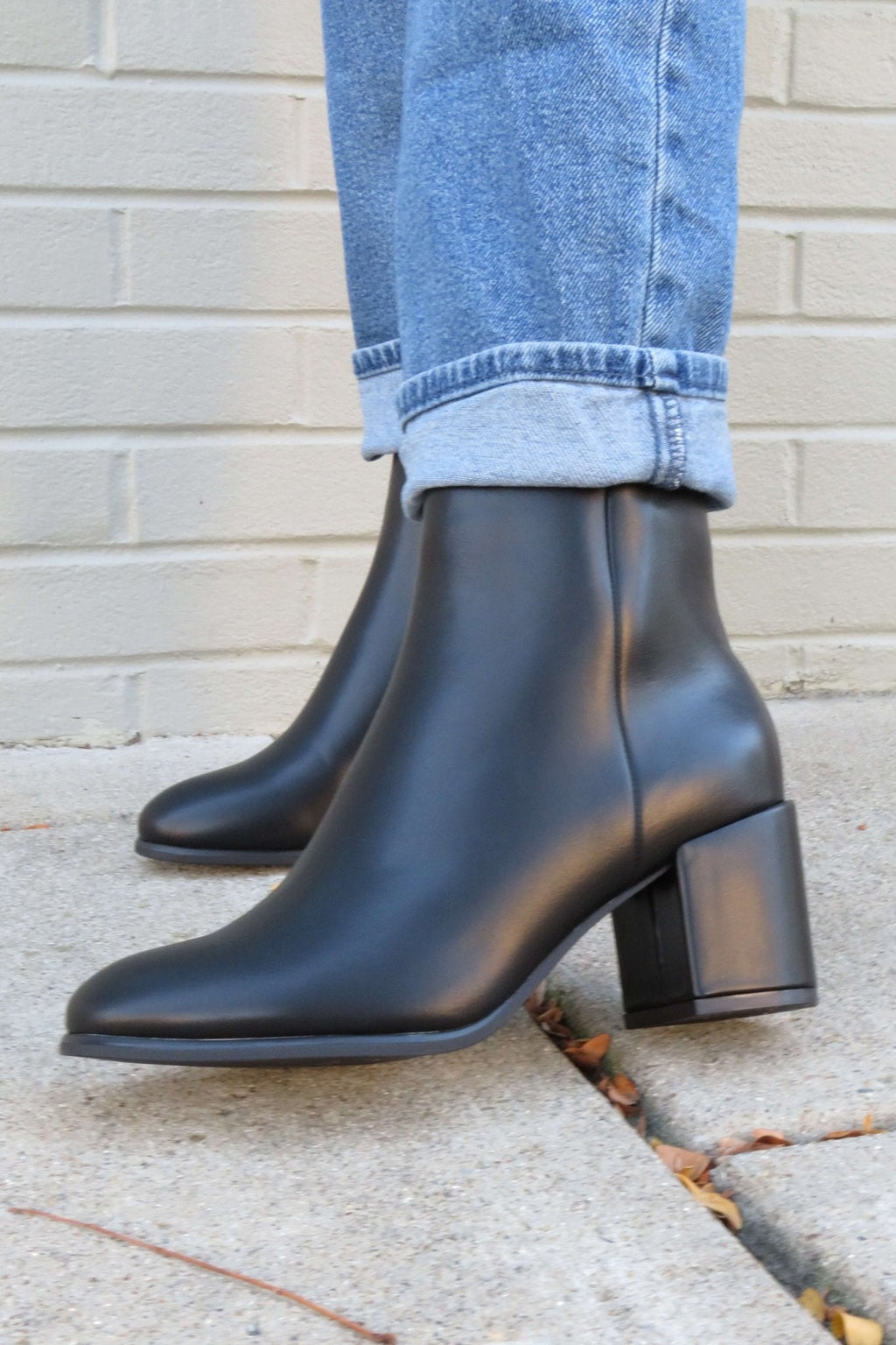 Jalen Black Faux Leather Booties - FINAL SALE