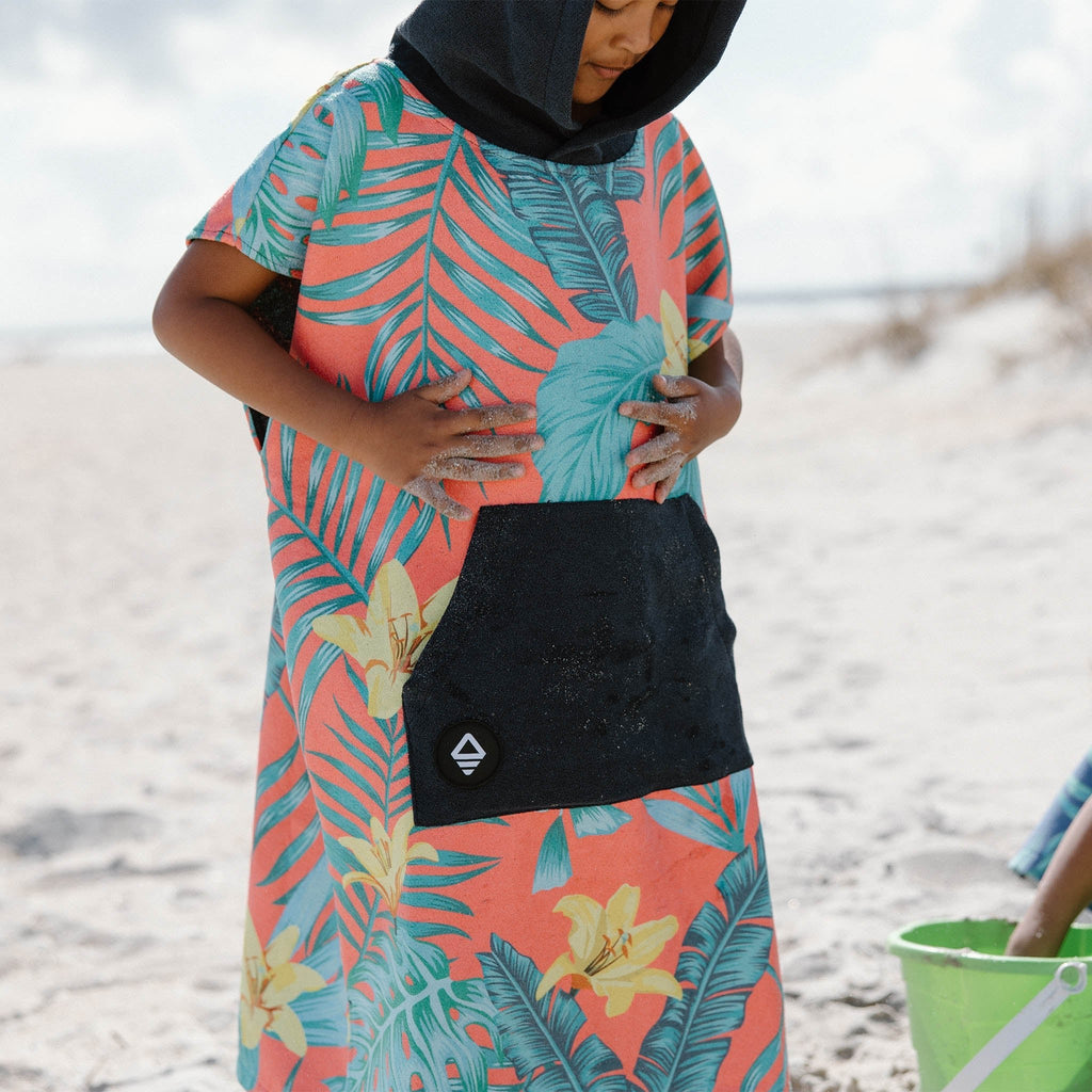 Nomadix Kids Changing Poncho: Palms Coral