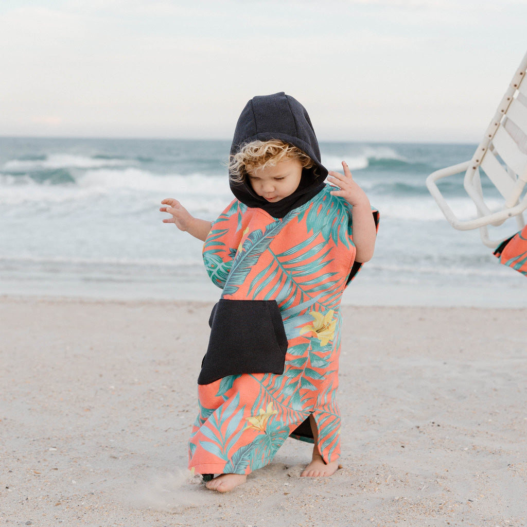 Nomadix Kids Changing Poncho: Palms Coral