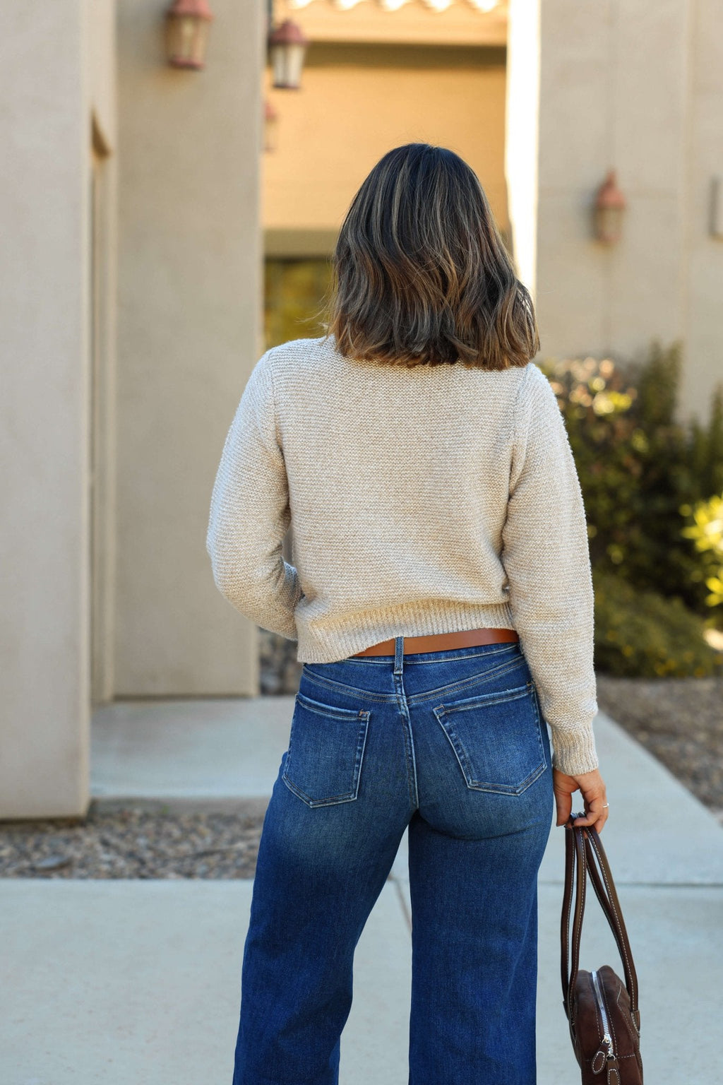 Kylie Mocha Cable Knit Sweater-FINAL SALE