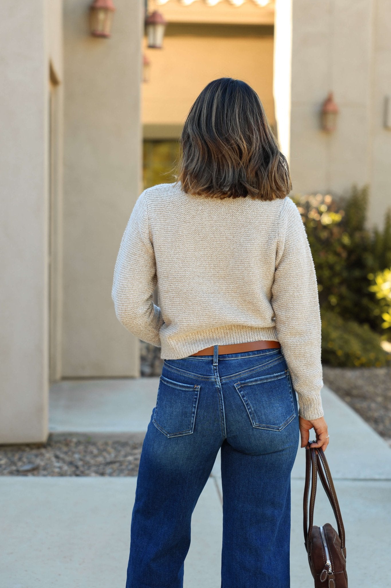 Kylie Mocha Cable Knit Sweater-FINAL SALE