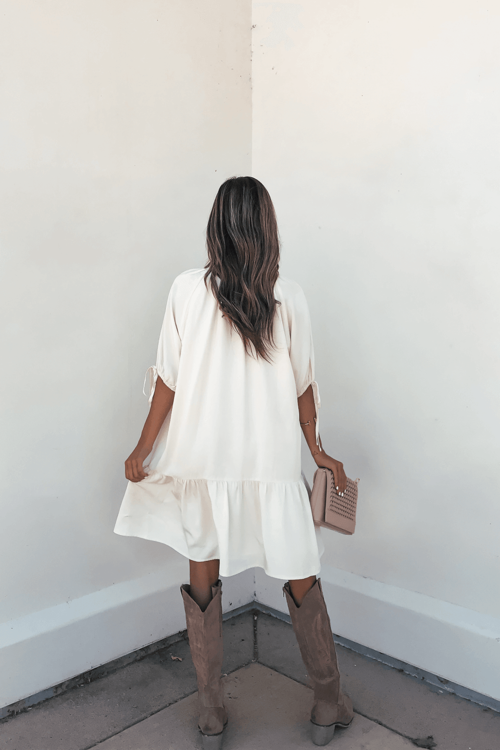 Laurie Cream Button Down Mini Dress