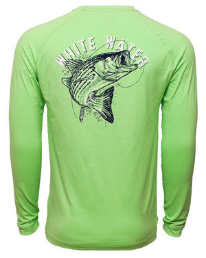 White Water Bass Graphic Performance Tee, Grey