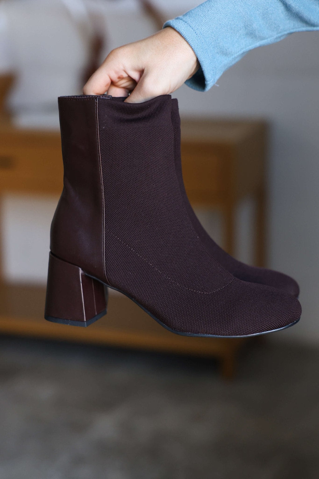 MIA Bronwen Brown Heeled Ankle Booties - FINAL SALE