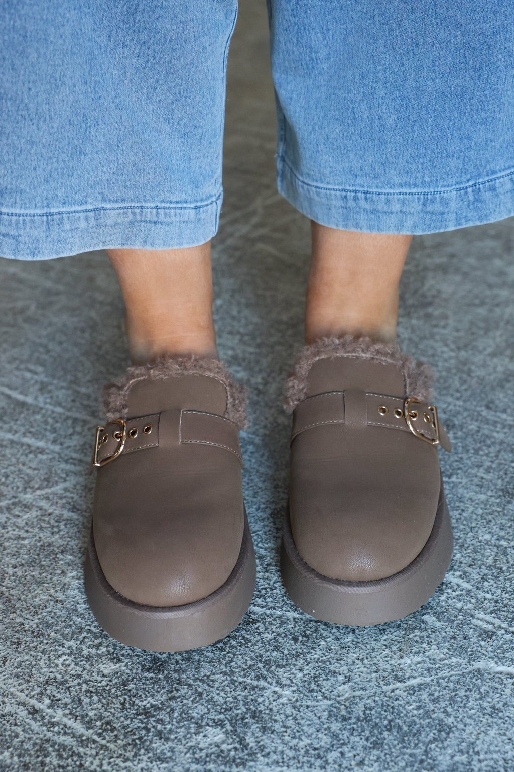 MIA Sugary Taupe Sherpa Mule - FINAL SALE