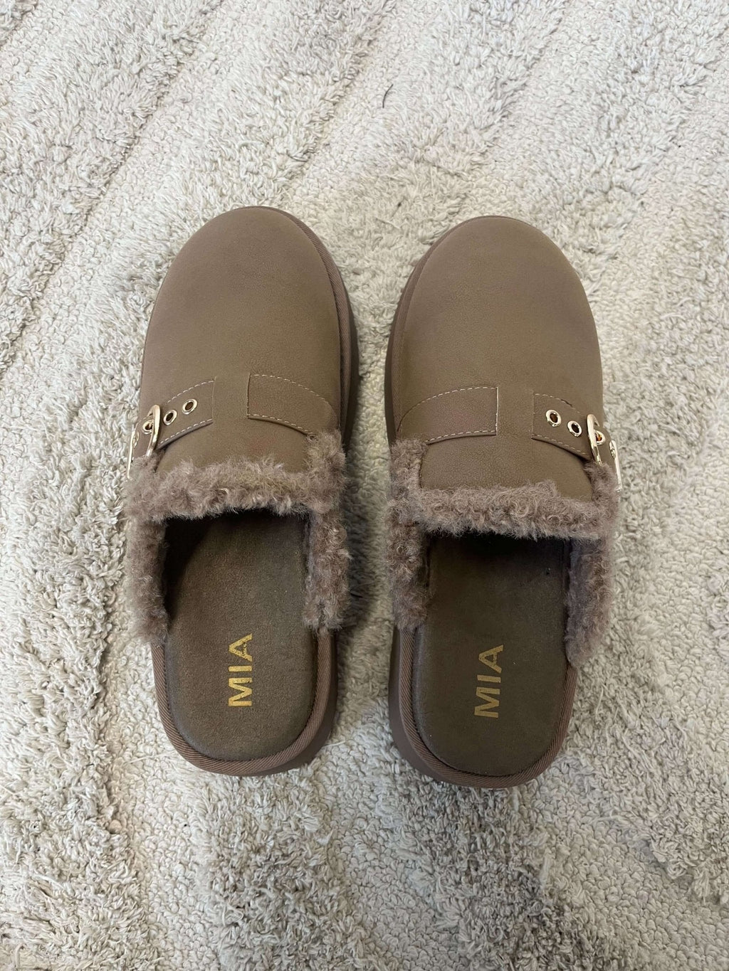 MIA Sugary Taupe Sherpa Mule - FINAL SALE