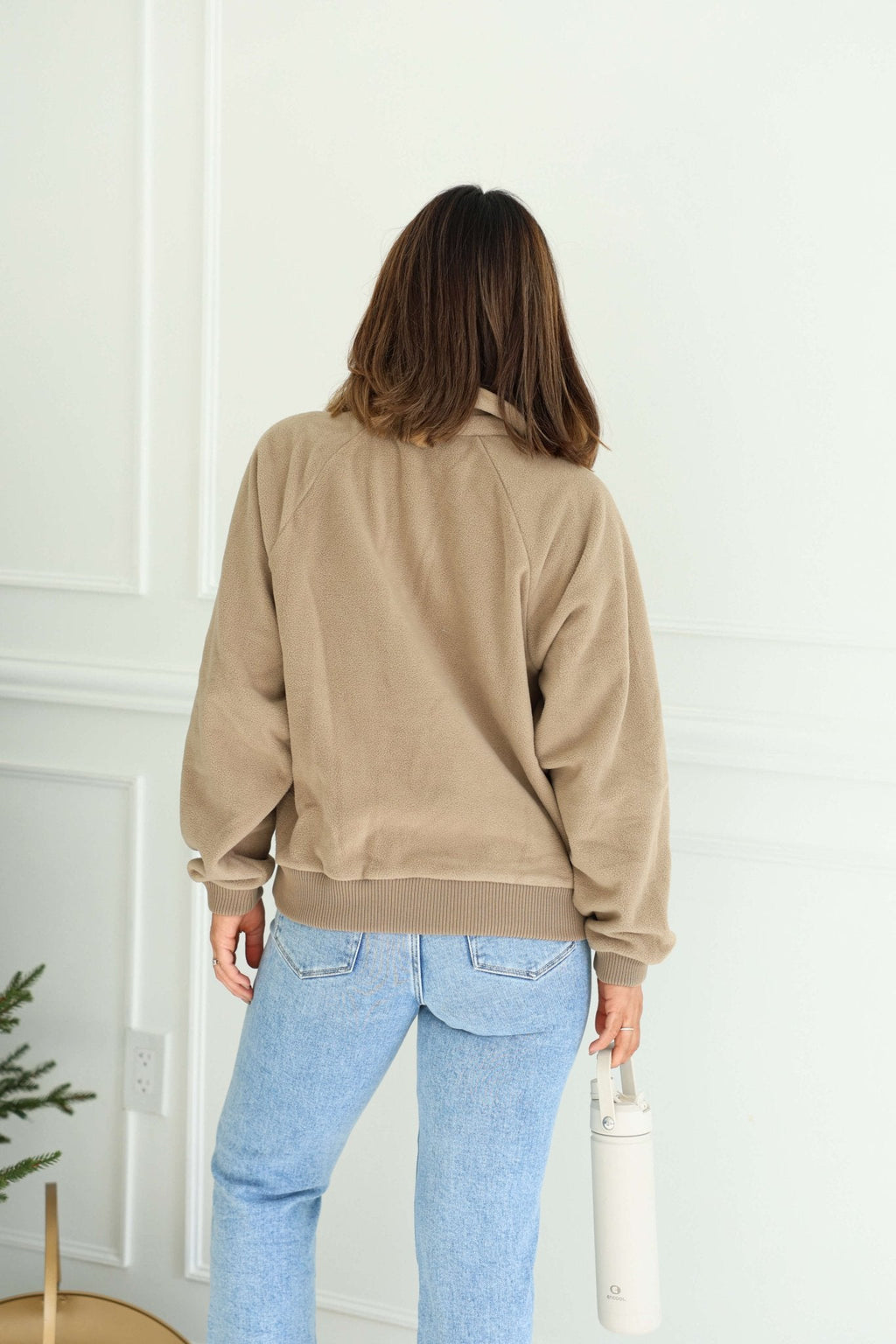 Mocha Button Up Fleece Pullover - FINAL SALE