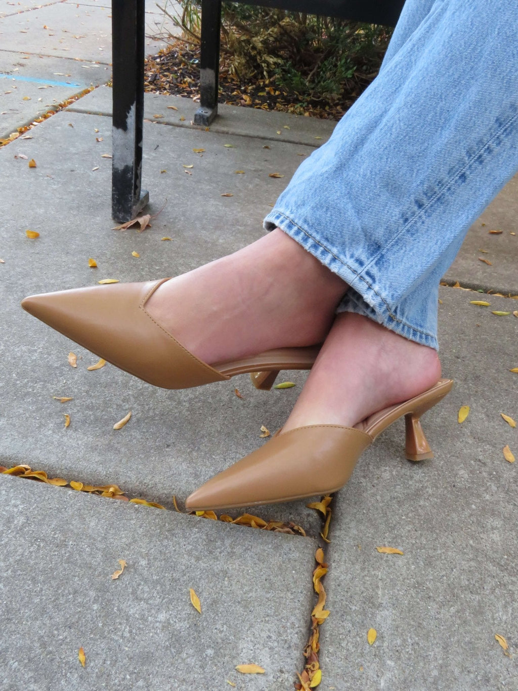 Morley Camel Open Back Kitten Heels - FINAL SALE