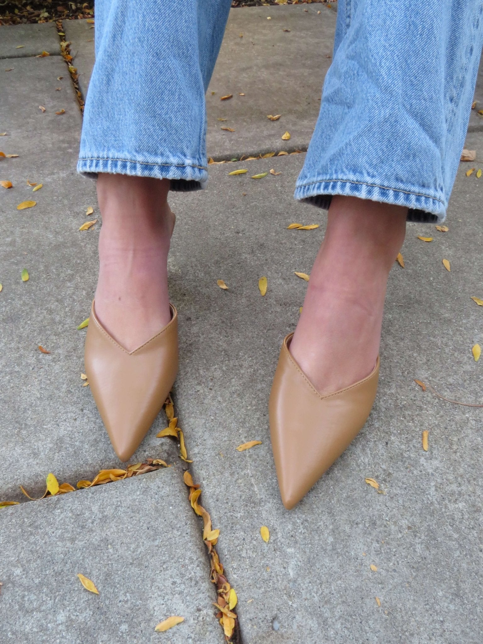 Morley Camel Open Back Kitten Heels - FINAL SALE