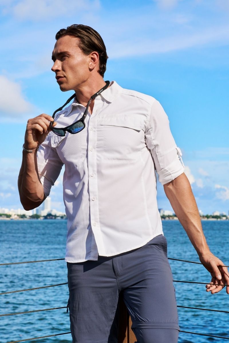 Nassau | Men's Long Sleeve Fishing Shirt | White