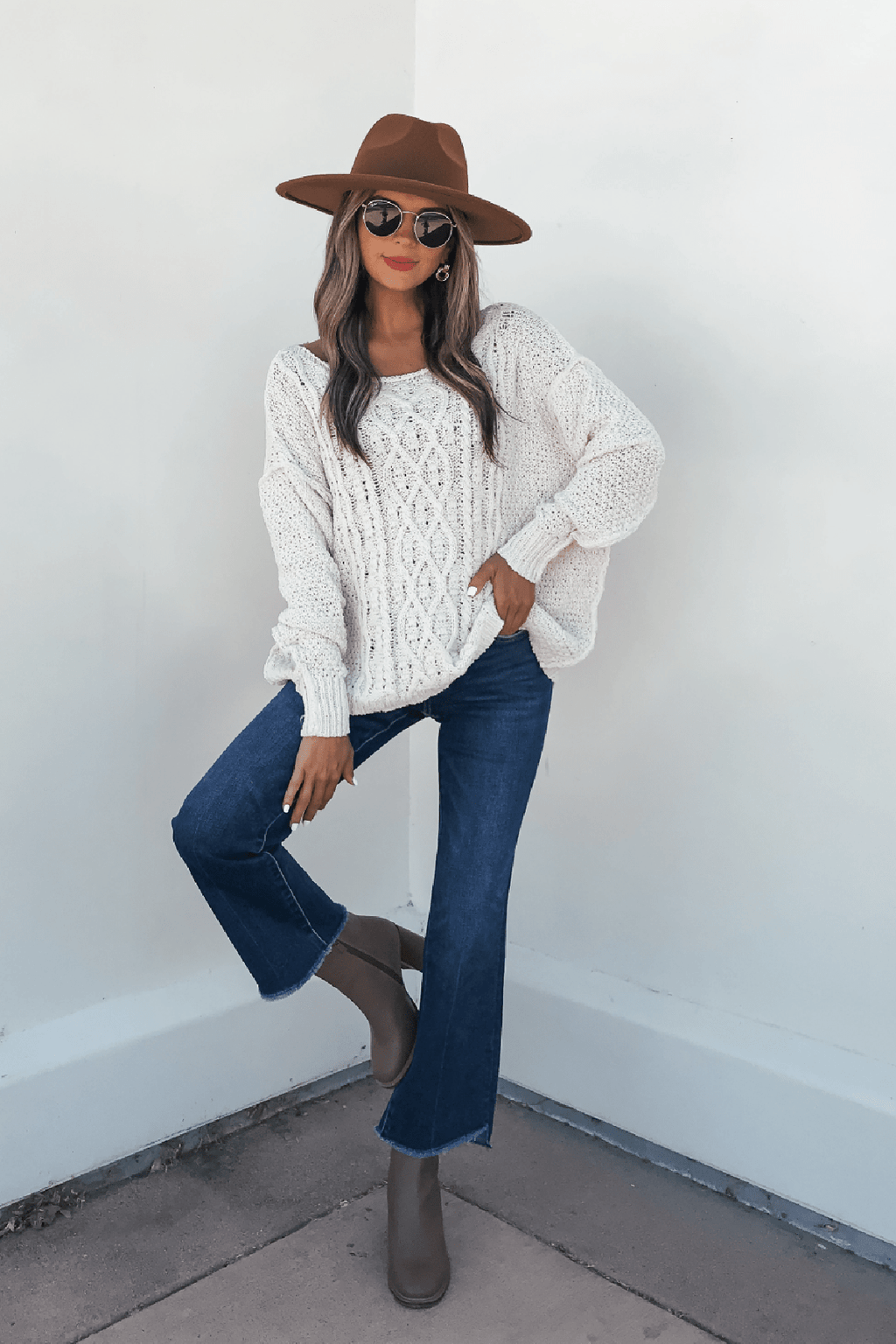 Natasha Ivory Cable Knit Sweater - FINAL SALE