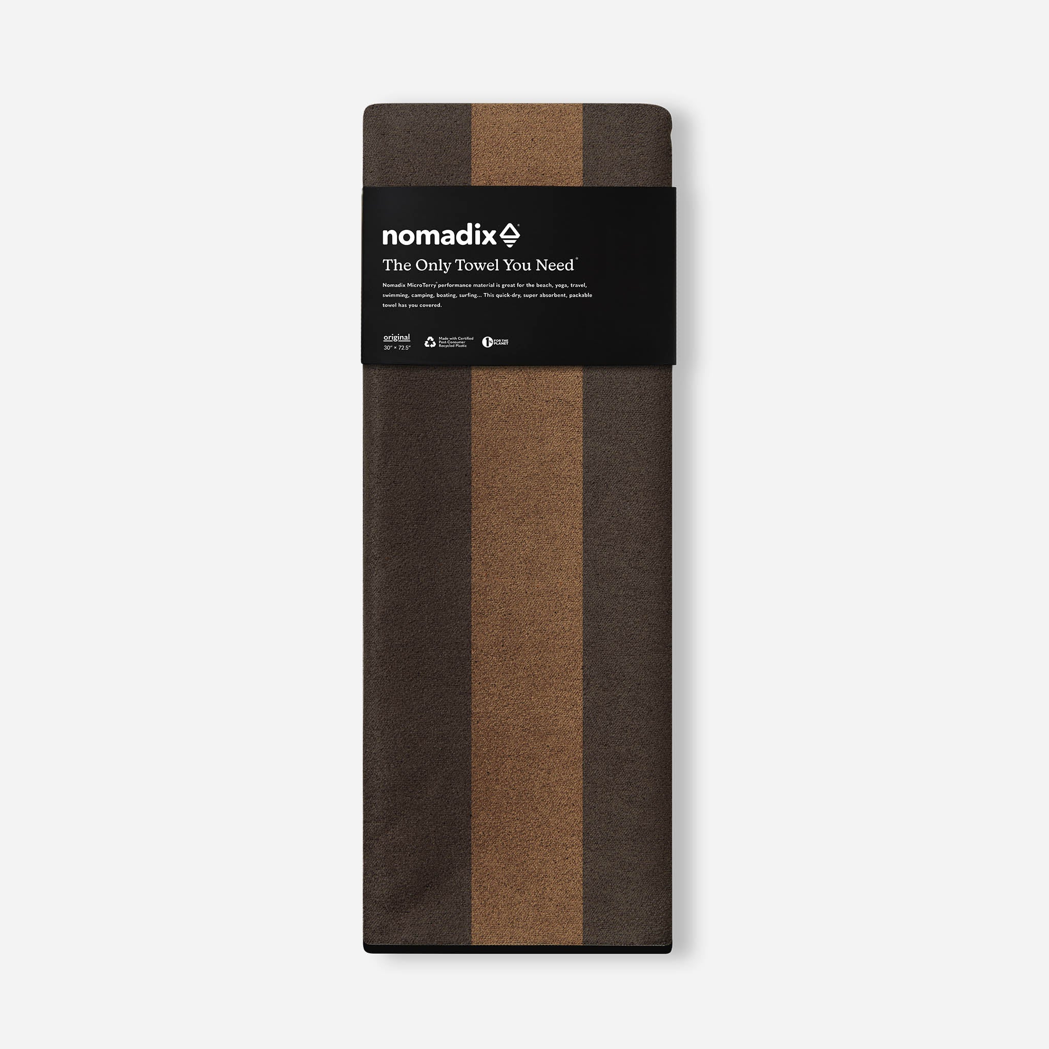Nomadix Original Towel: Cabana Stripe Black and Brown