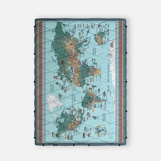 Nomadix Puffer Blanket World Map