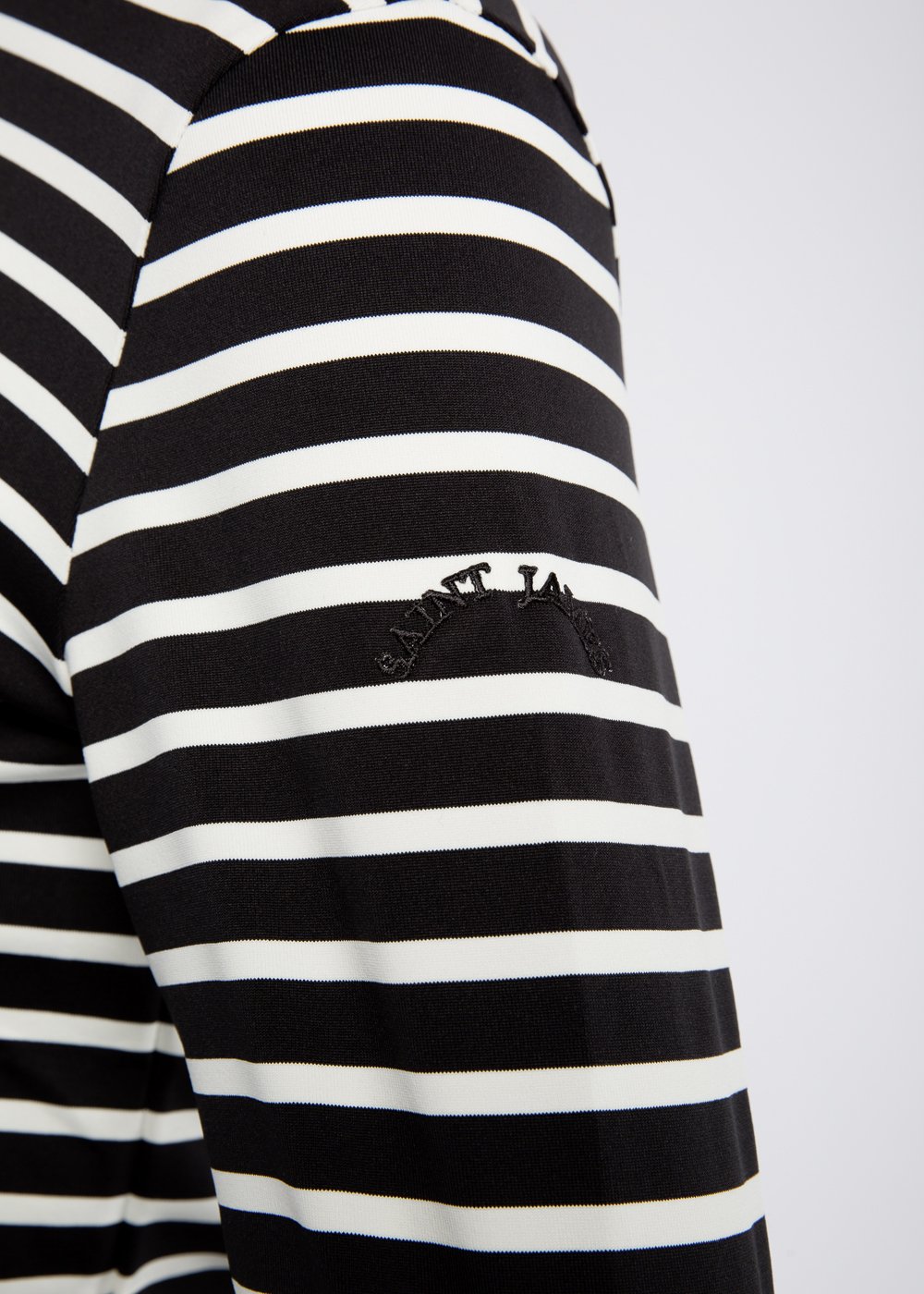 Saint James OURAL - Turtleneck Striped Shirt for Women | Stretch Fabric | Women Fit (BLACK / IVORY)