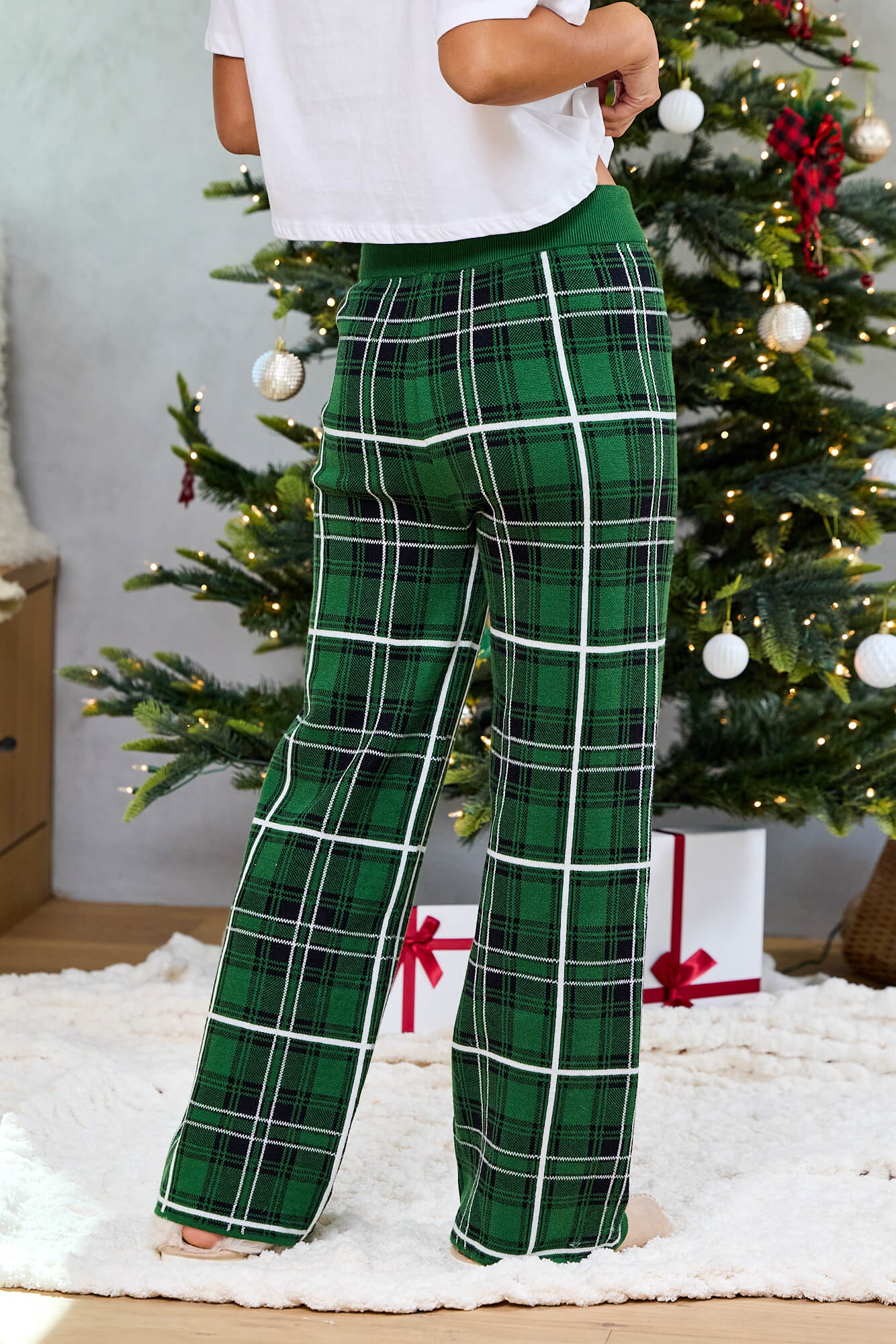 Pine Mist Plaid Sweater Pajama Pants - FINAL SALE