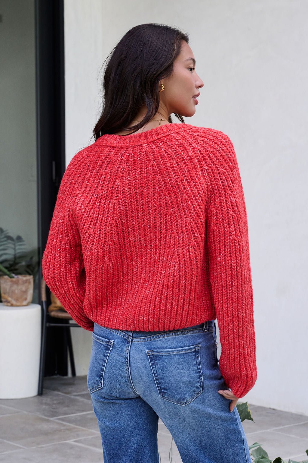 Red Confetti Knit Buttoned Cardigan - FINAL SALE
