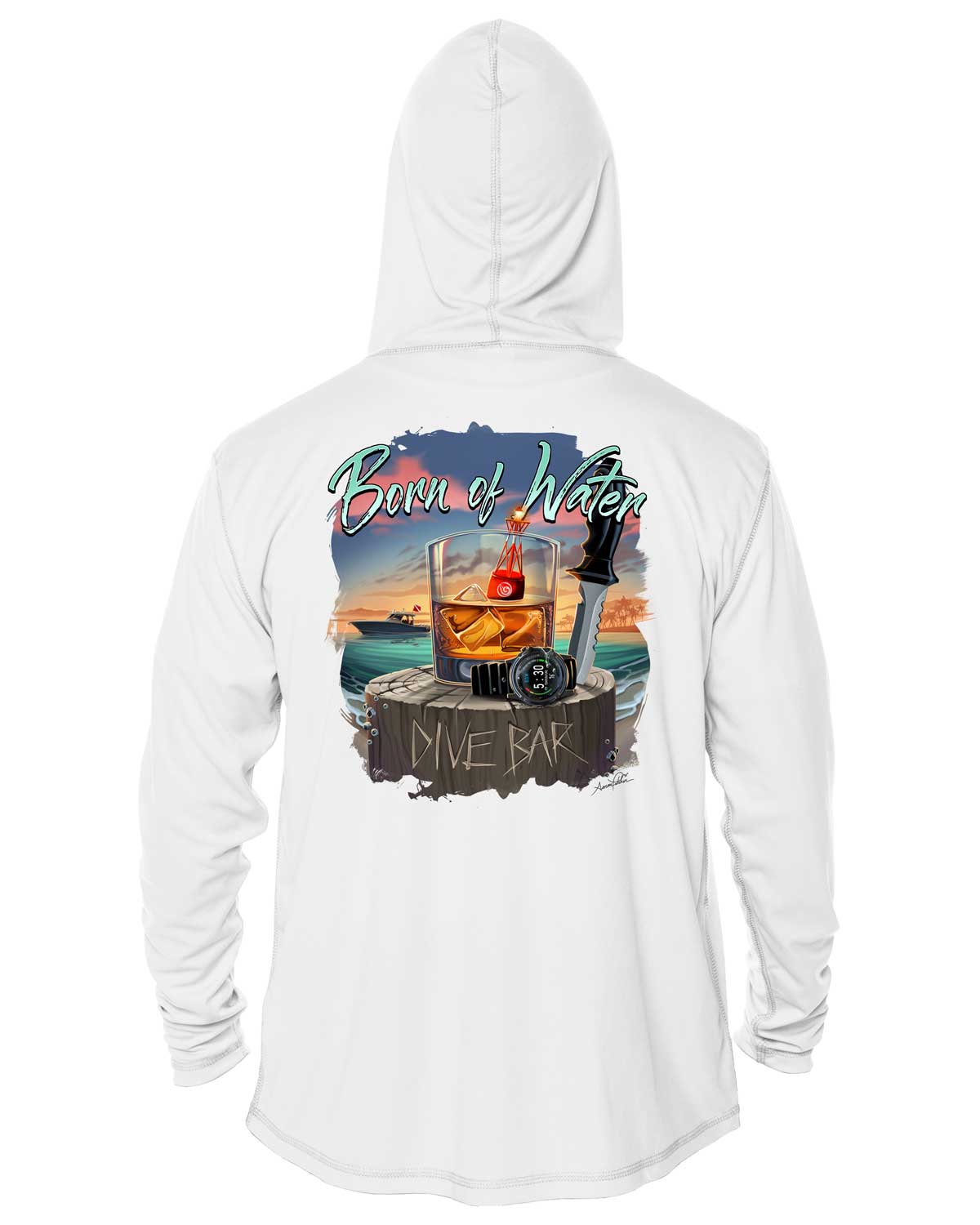 Scuba Dive Bar UV/UPF 50+ Long Sleeve Hoodie