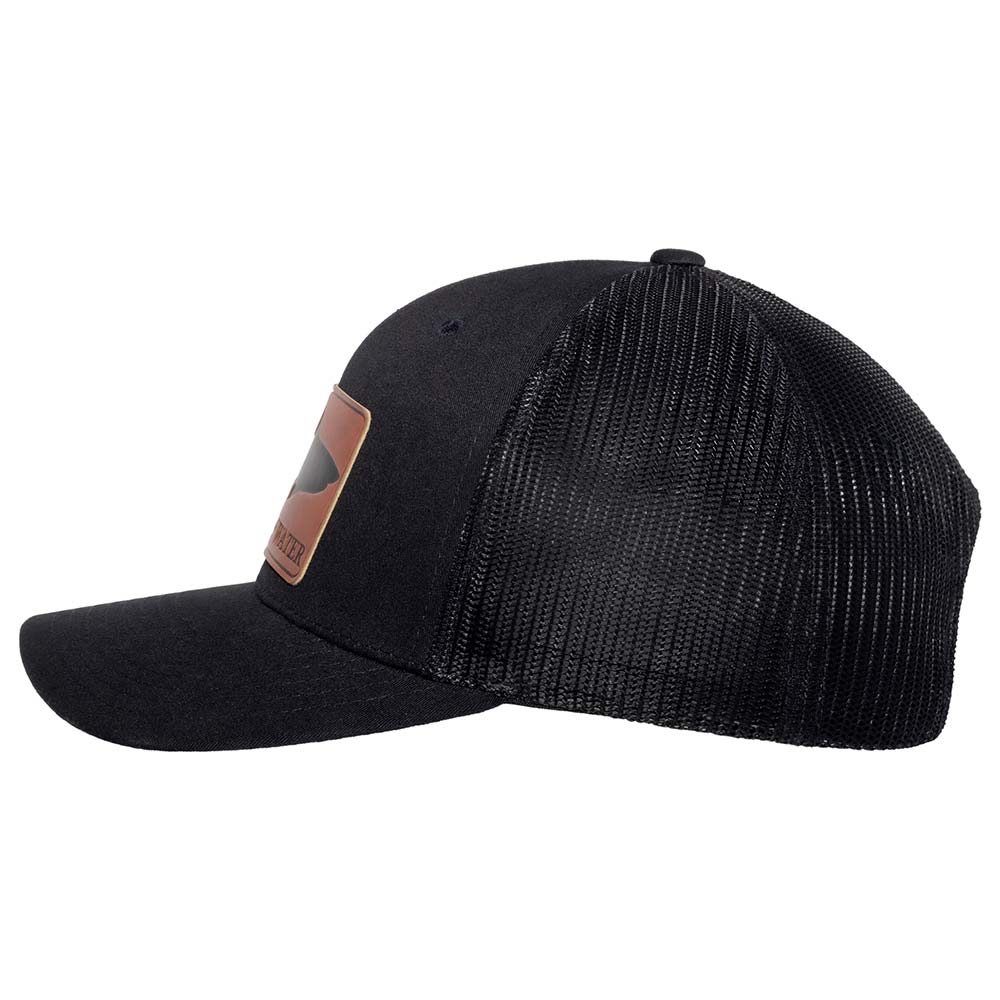 Shark Silhouette Leather Patch Hat