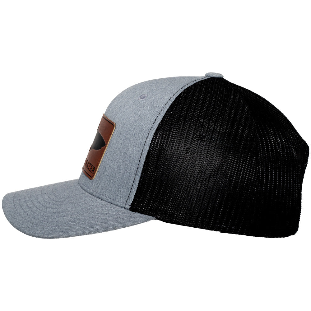 Shark Silhouette Leather Patch Hat