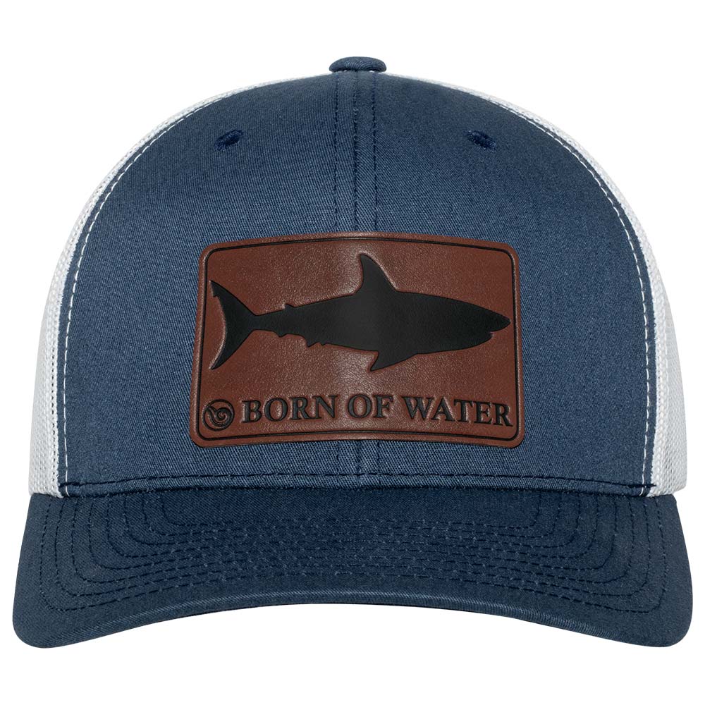 Shark Silhouette Leather Patch Hat