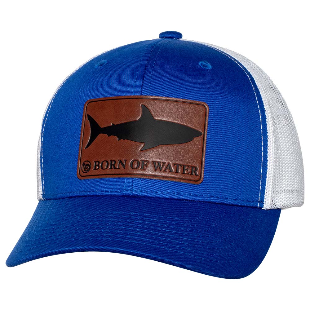Shark Silhouette Leather Patch Hat