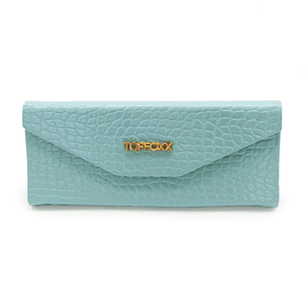 Turquoise Faux Croco Hard Case