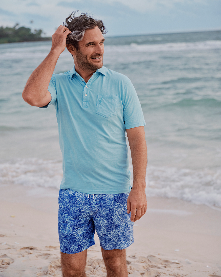 Johnnie-O Original 4-Button Polo - Coastal Wash, Topaz