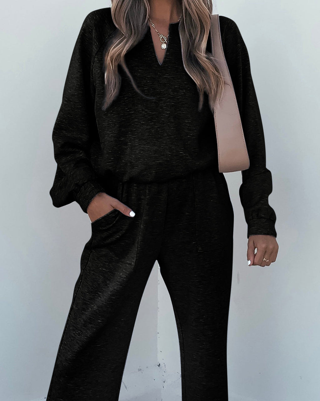 Stay Active Black Lounge Sweatshirt - FINAL SALE