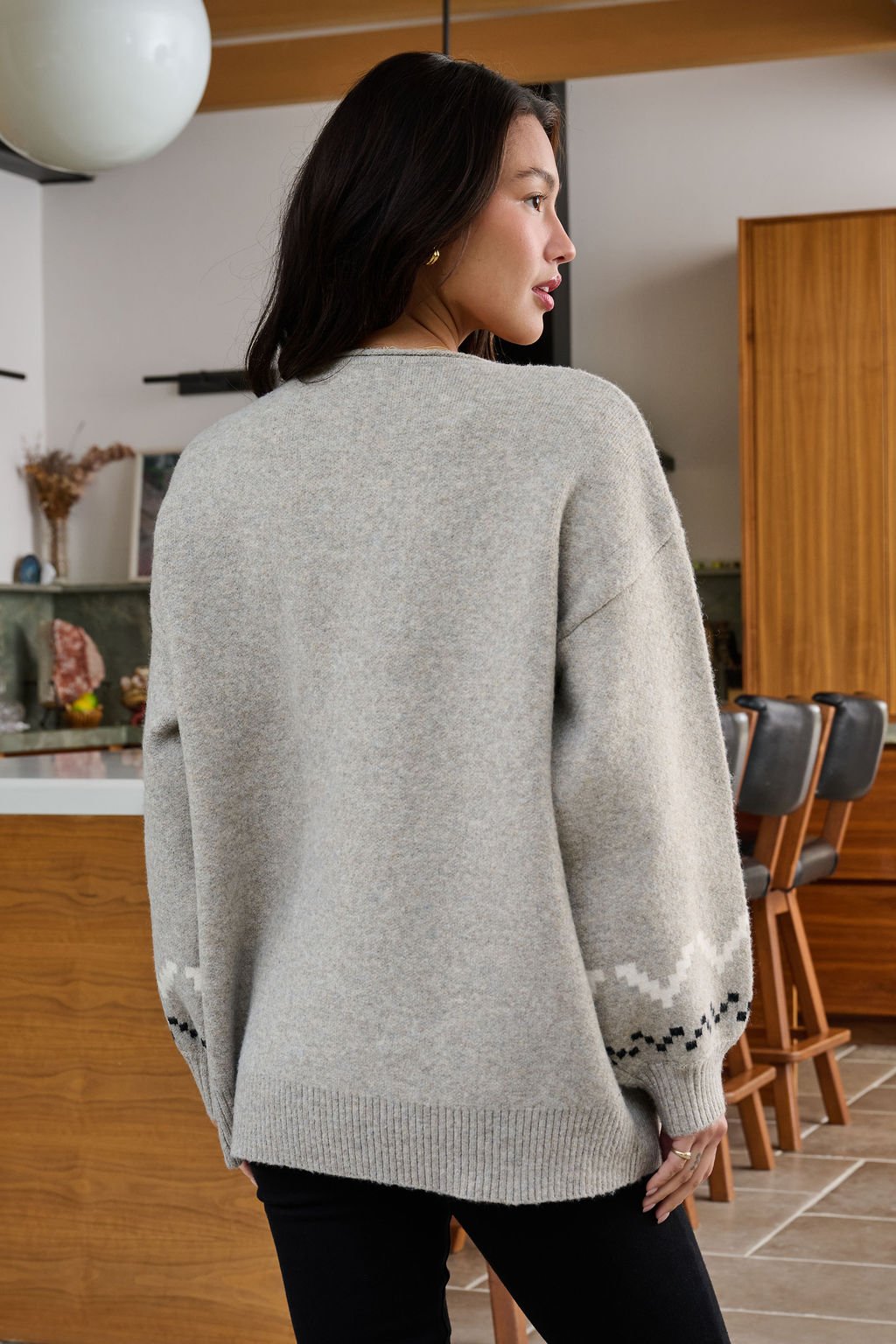 Stone Grey Snowflake Sweater - FINAL SALE