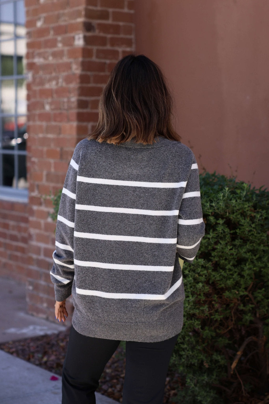 Suzanne Grey & White Striped Sweater - FINAL SALE