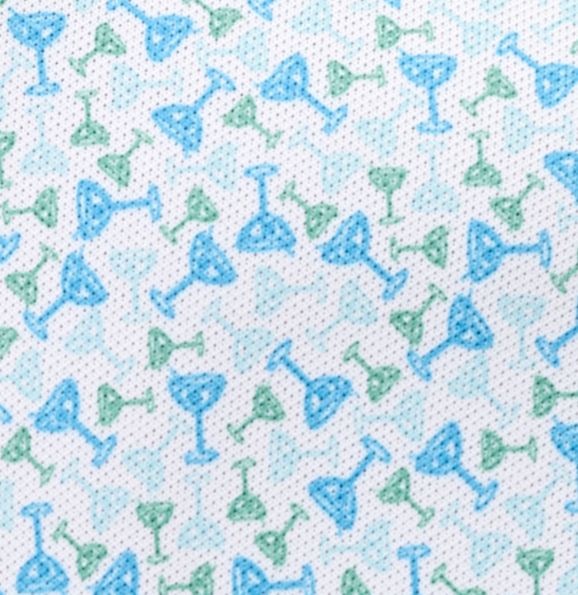 Johnnie-O Performance Mesh Polo - Cocktail Time, Dolphin