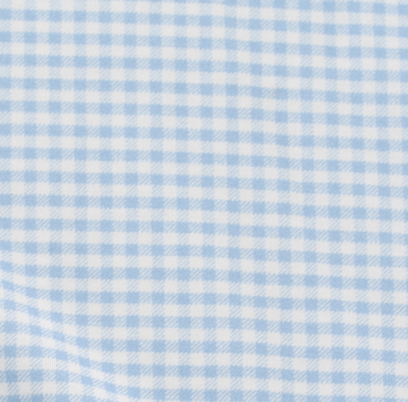 Johnnie-O Fine Pique Knit Button Down Shirt - Albro Check, Gulf Blue