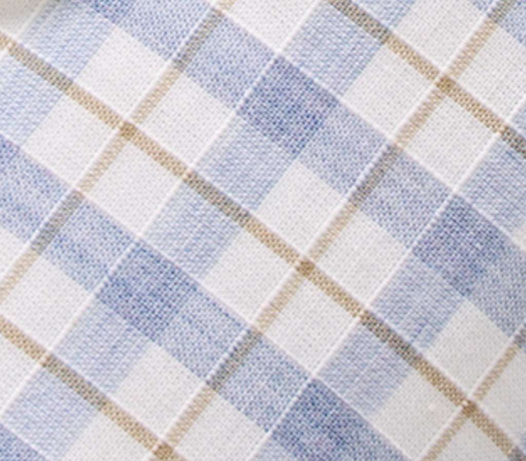 Johnnie-O Cotton Button Down Shirt - Trauber Tattersall, Mid Blue