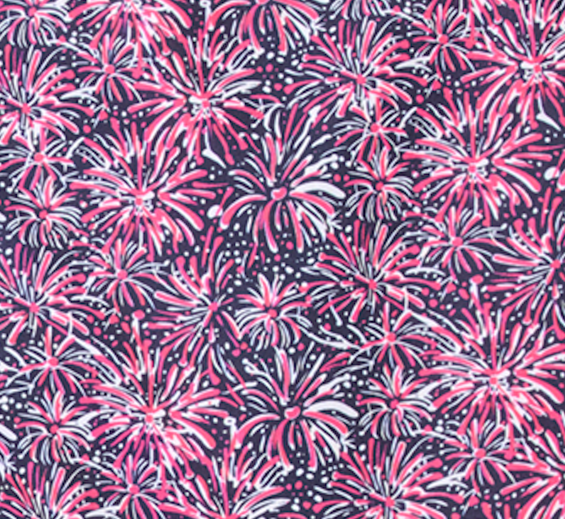 Johnnie-O Half Elastic 7" Swim Trunks, Star Spangled
