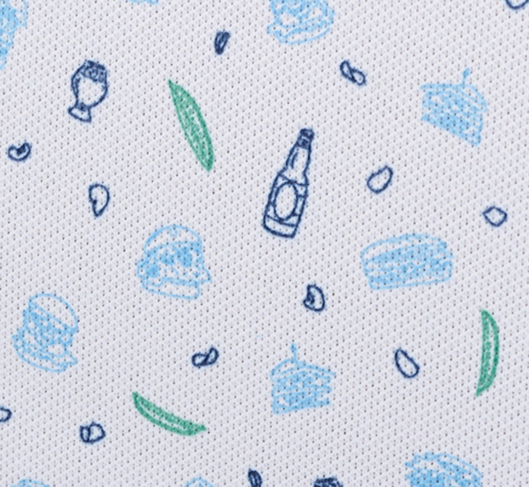 Johnnie-O Performance Mesh Polo - Burgers N Beers, White