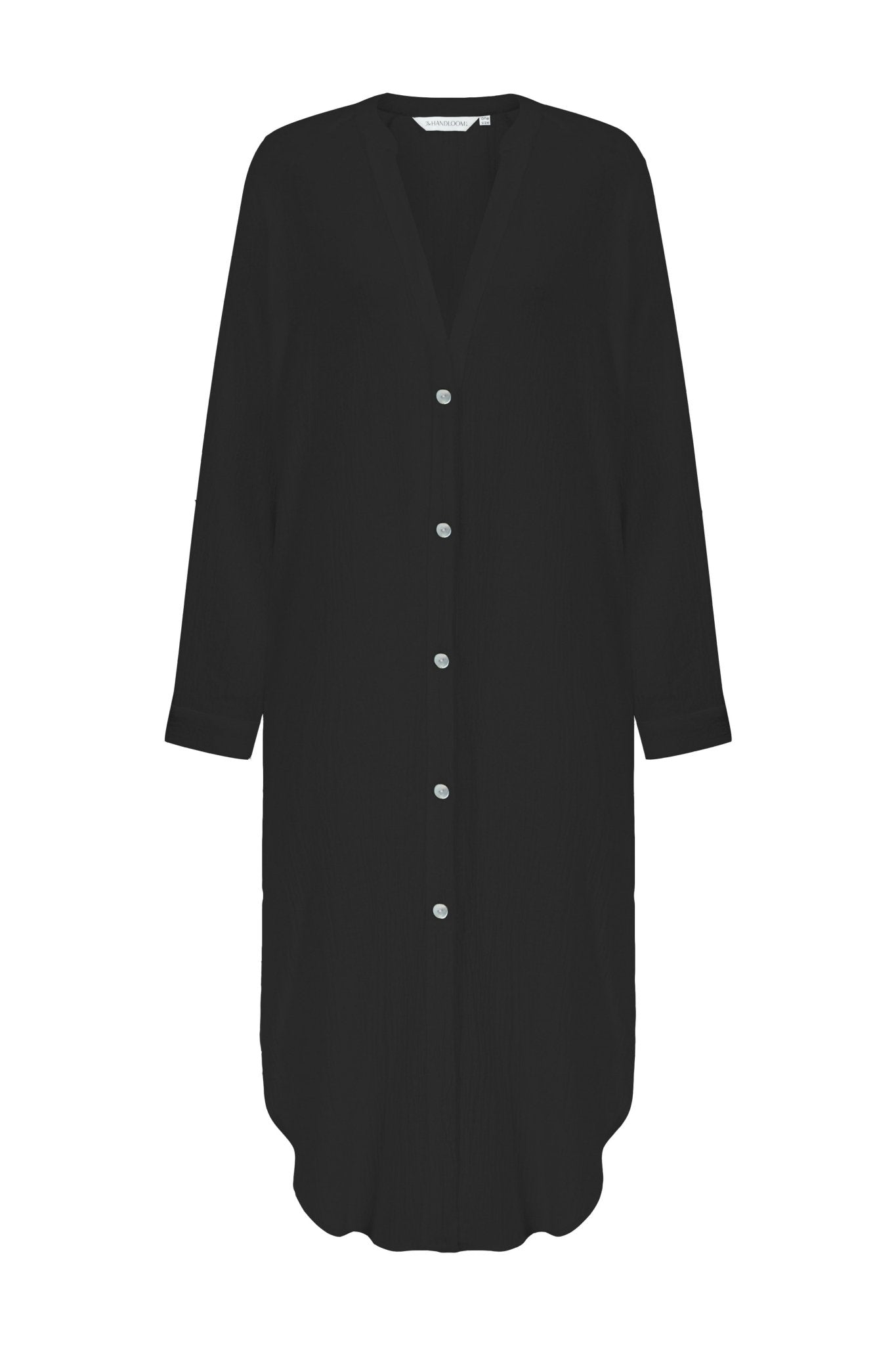 The Handloom Terra Shirt Dress Black