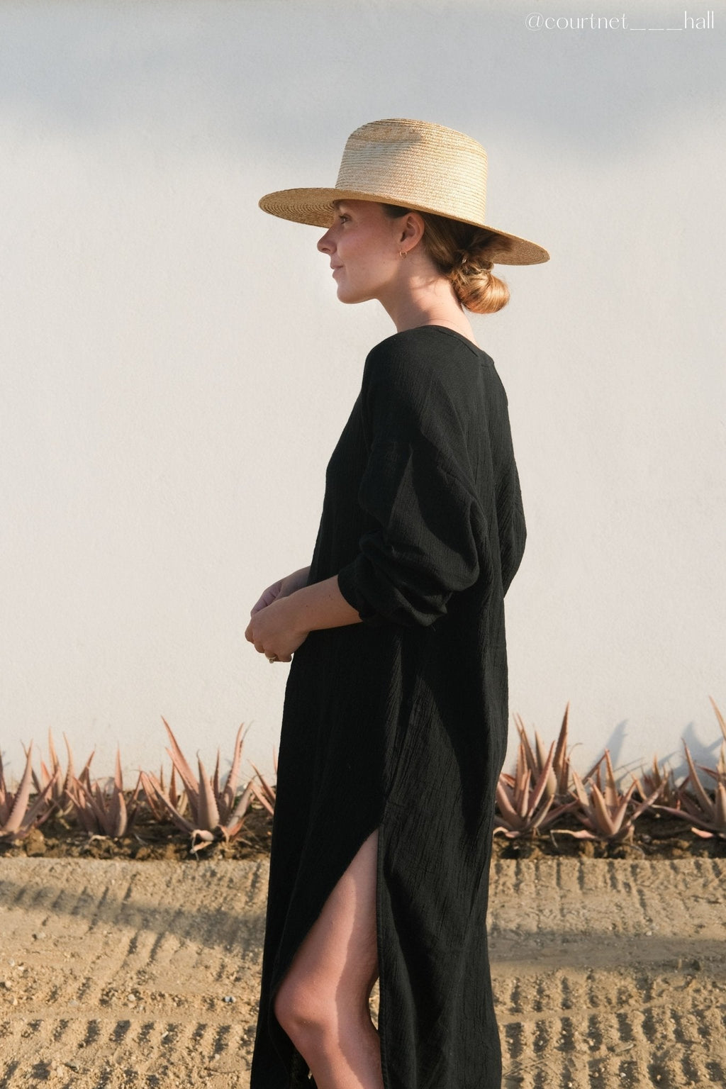 The Handloom Terra Shirt Dress Black