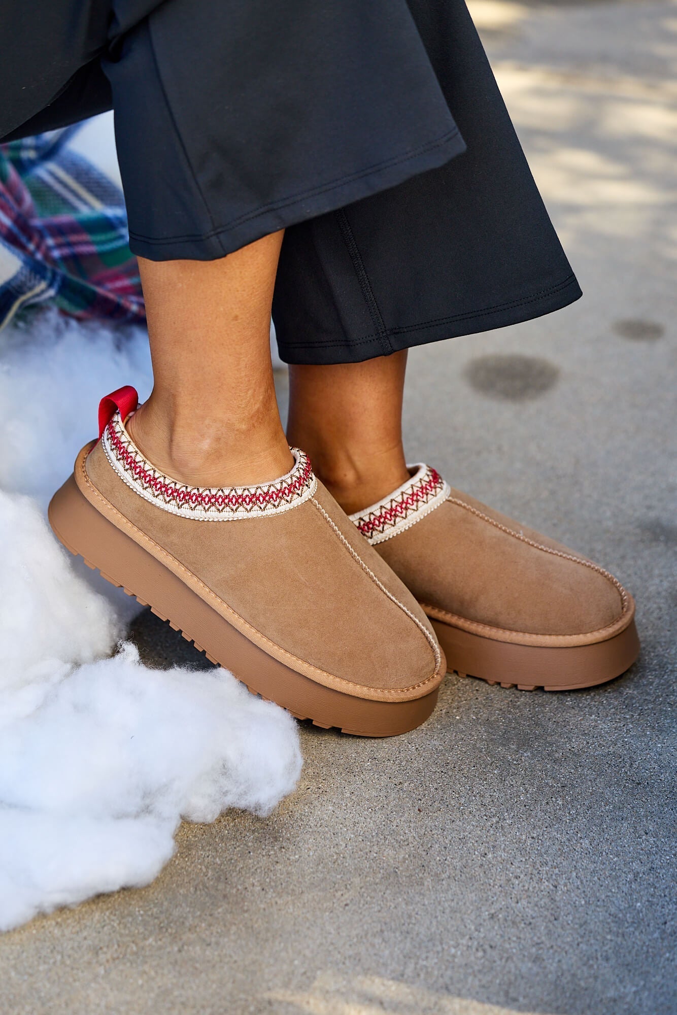 Tessa Camel Platform Cozy Slippers - FINAL SALE